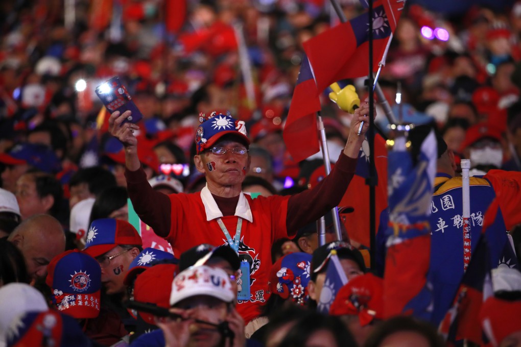 Supporters of Kuomintang presidential candidate Han Kuo-yu at his election campaign in Taipei on January 9. Han was defeated by the DPP’s Tsai Ing-wen who was re-elected for a second term. Photo: EPA-EFE