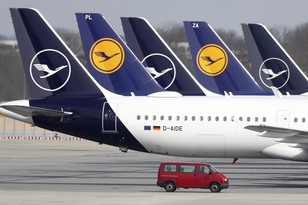 Lufthansa planes grounded by the coronavirus pandemic at the airport in Munich. Photo: AP