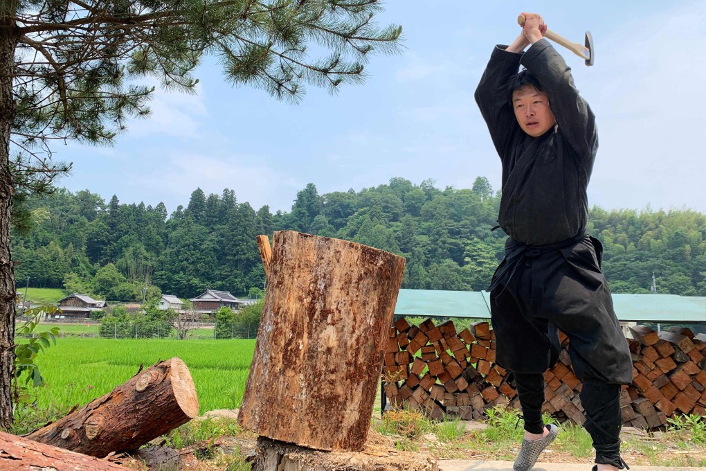 Genichi Mitsuhashi carries out his ninja training in Iga, Mie prefecture, on June 21, 2019. Photo courtesy of Genichi Mitsuhashi / AFP