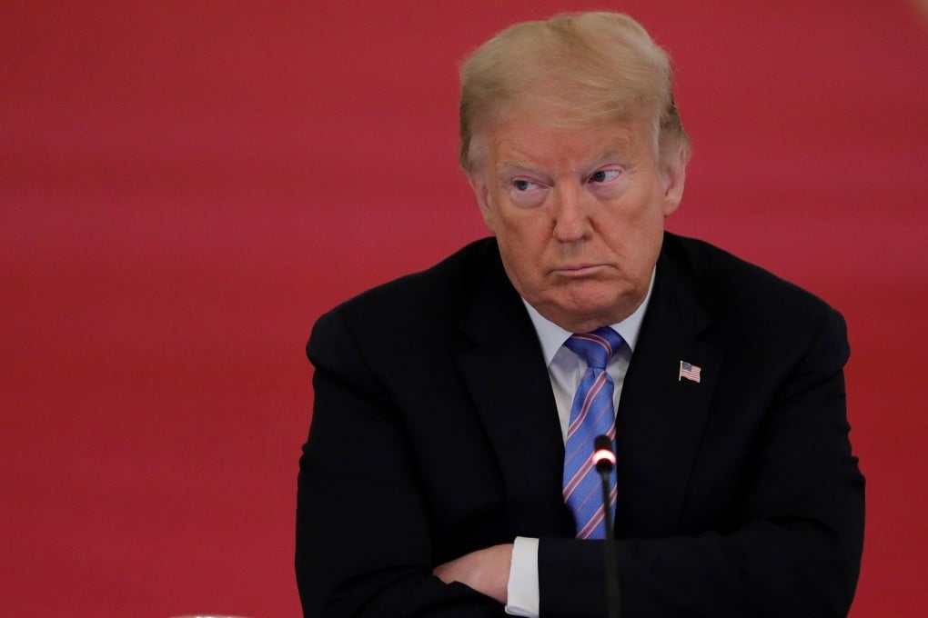US President Donald Trump listens during a meeting of the American Workforce Policy Advisory Board in the White House on June 26. His administration has accelerated the erosion of international order and rule of law by disregarding or withdrawing from a number of institutions. Photo: Reuters