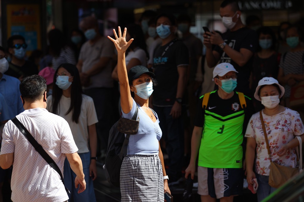 Protesters gather in Hong Kong to voice opposition against the national security legislation on the weekend before the law is expected to be passed. Photo: EPA-EFE