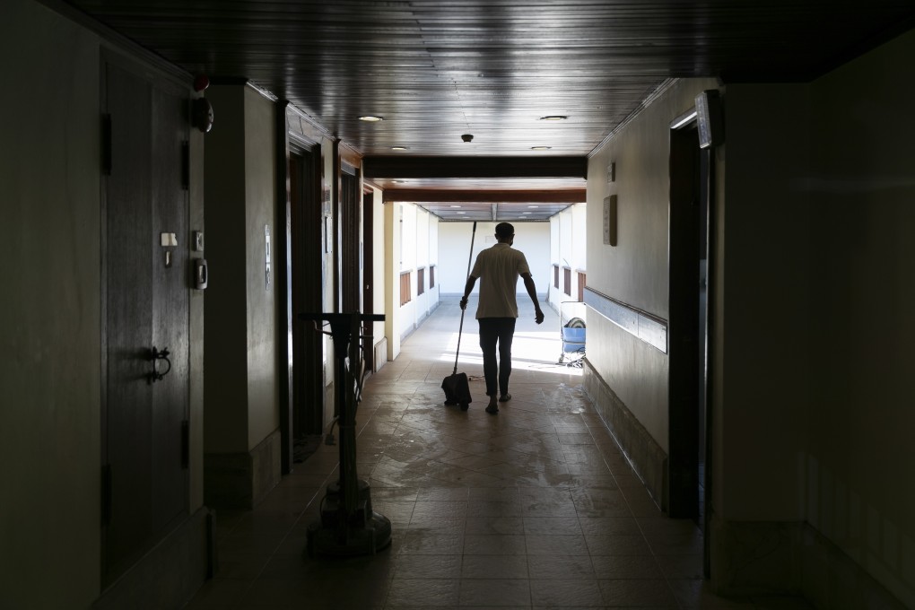 A cleaner pictured in a hotel in Bali earlier this month. Photo: EPA