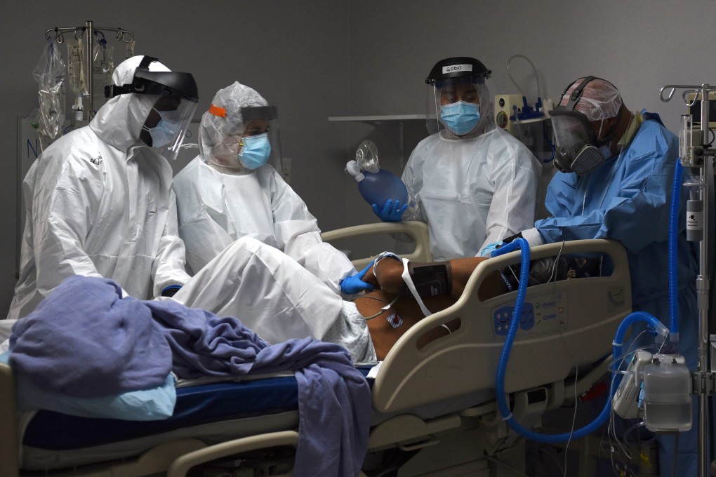 Medical workers prepare to intubate a coronavirus patient in Houston, Texas. Photo: Reuters