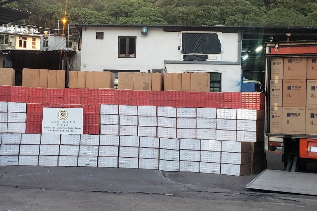 Hong Kong customs officials seized about 22 million illicit cigarettes with an estimated market value of HK$59 million on Monday, the latest in a series of massive hauls this year. SCMP: Handout