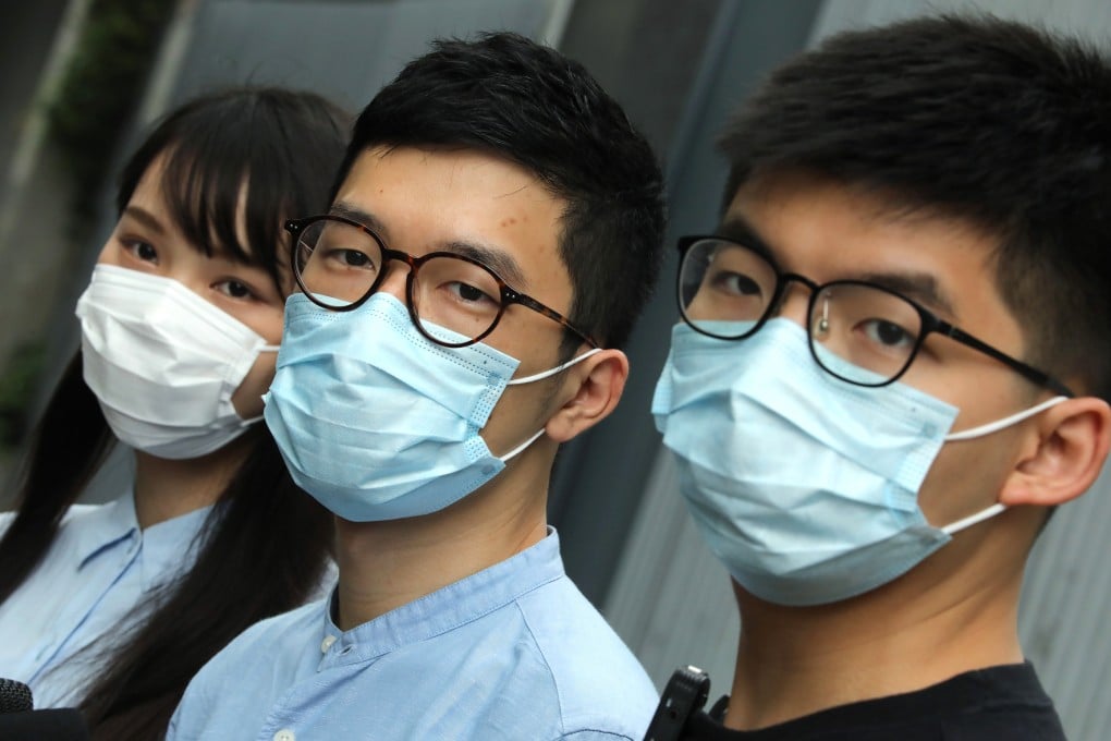 Demosisto trio (from left) Agnes Chow, Nathan Law and Joshua Wong all quit the party on Tuesday, leading it to disband. Photo: K.Y. Cheng