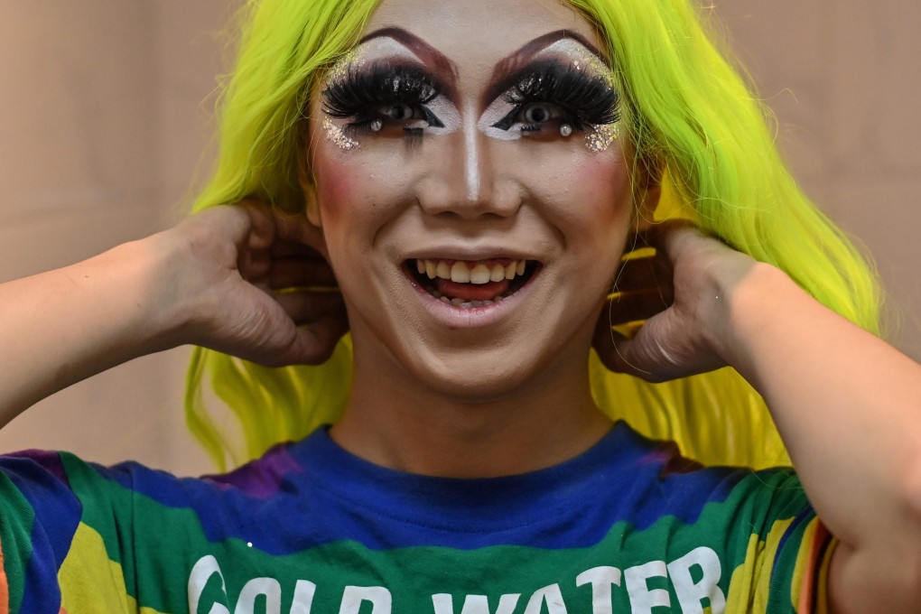 Yan Anyu gets ready at a friend’s home for his first stage performance as drag queen Miss Cream, having launched his act on TikTok, where he gained 140,000 followers. Photo: AFP