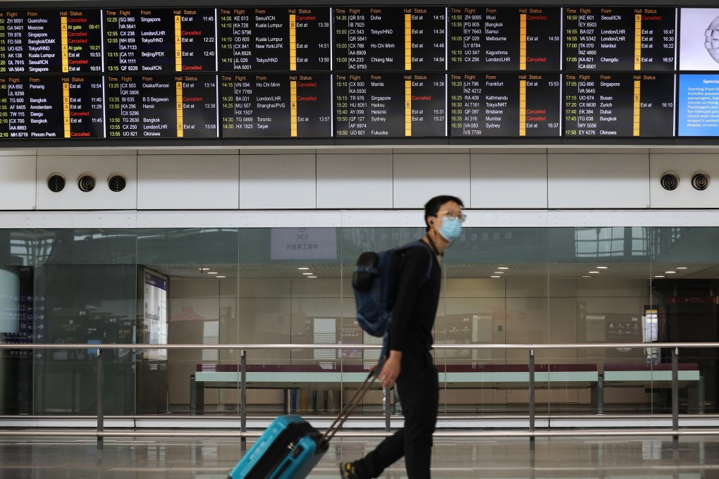 Hong Kong airport has been a temporary home for a handful of transit passengers who have been unable to travel to their final destination because of Covid-19 curbs. Photo: Winson Wong