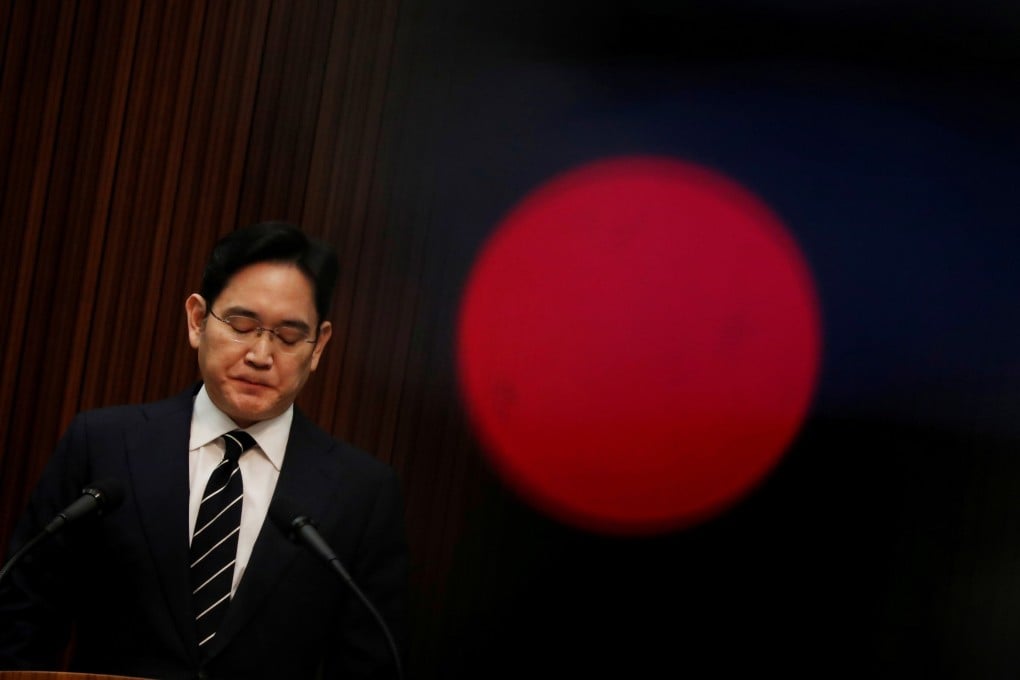 Samsung Electronics Vice Chairman Jay Y. Lee, also known as Lee Jae-yong, speaks during a news conference in Seoul in May. Photo: Reuters
