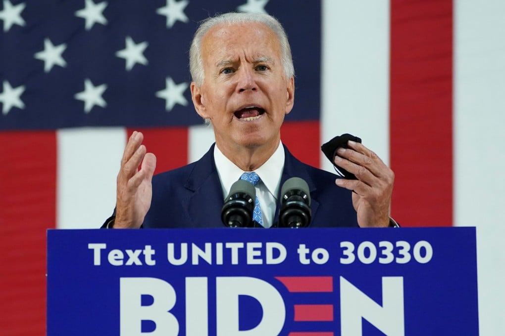Democratic US presidential candidate speaks at a campaign event in Wilmington, Delaware, on Tuesday. Photo: Reuters