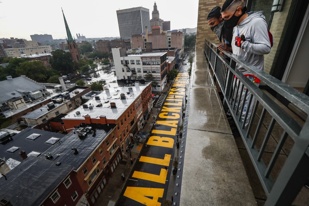 A massive Black Lives Matter mural in Newark, New Jersey. Photo: AP