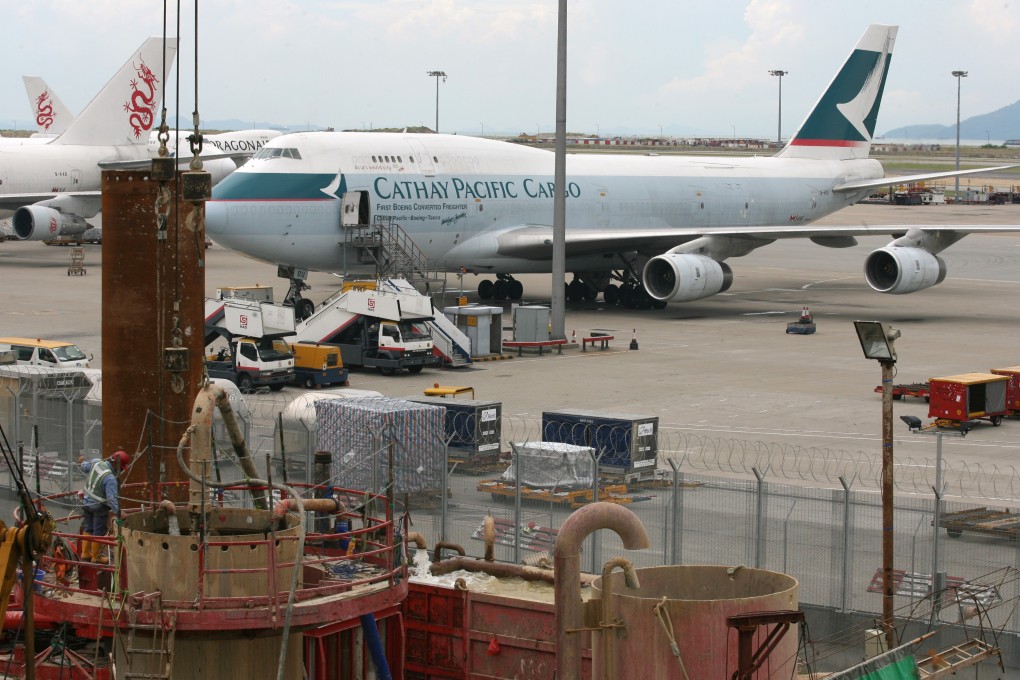 Boeing 747 cargo planes carrying the livery of Cathay Pacific, Hong Kong’s hometown airline and one of the world’s largest air freight carriers, at Chek Lap Kok airport on 4 September 2008. Photo: SCMP