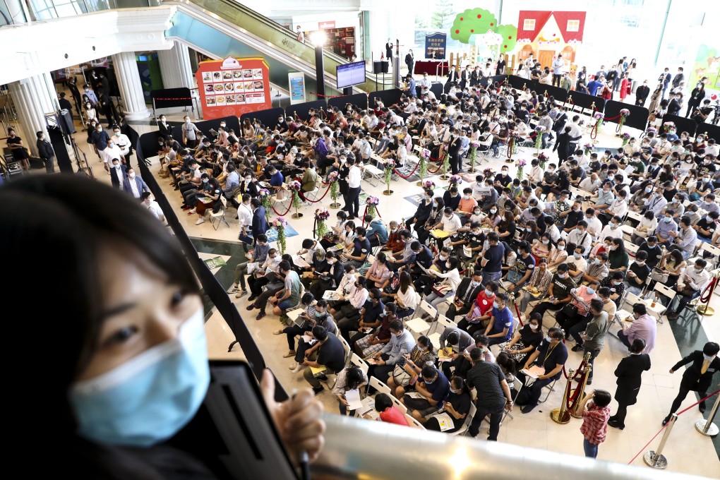 As many as 10,000 potential buyers registered to bid for 336 flats of CK Asset Holdings’ Sea To Sky project in Lohas Park, Tseung Kwan O on 4 July 2020. Photo: Nora Tam