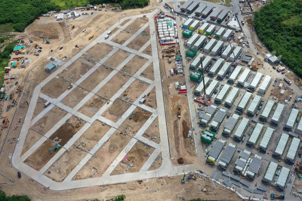 Quarantine facilities are under construction at Penny’s Bay on Lantau Island. Photo: Martin Chan