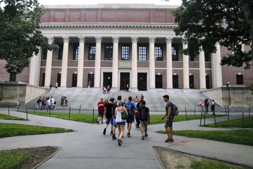 Students walk near the Widener Library at Harvard University in August 2019. Photo: AP