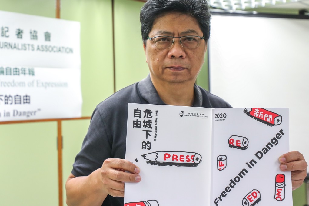 Chris Yeung, chairman of Hong Kong Journalists Association, says press freedom in the city is the worst in 30 years. Photo: Xiaomei Chen