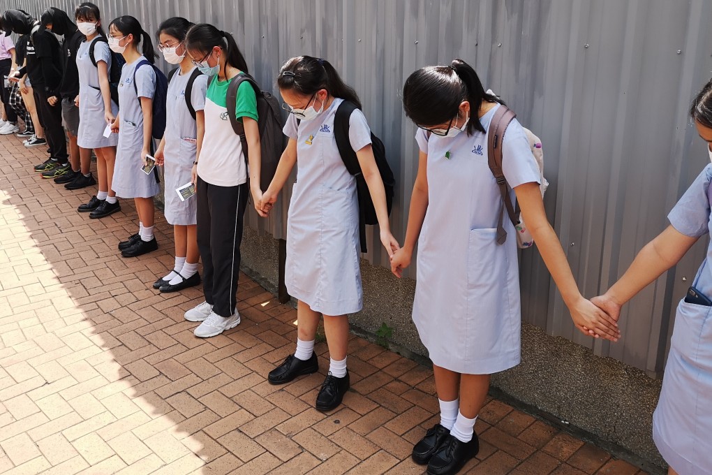 Students have formed human chains to protest political issues throughout the past year. Photo: Wong Tsui-kai
