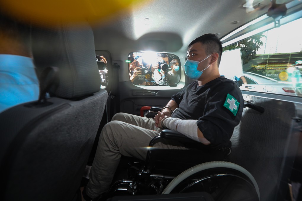 Tong Ying-kit arrives at West Kowloon Court before his hearing on Monday. Photo: Felix Wong