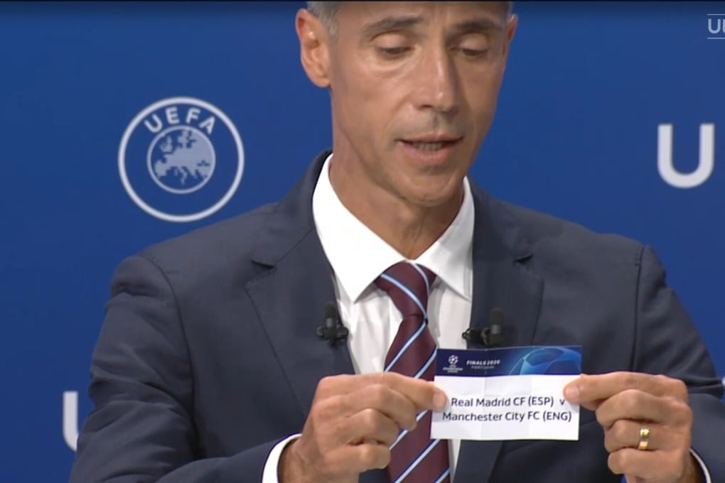 Two-time Champions League winner Paulo Sousa conducts the draw for the 2019/20 competition in Nyon, Switzerland. Photos: Uefa