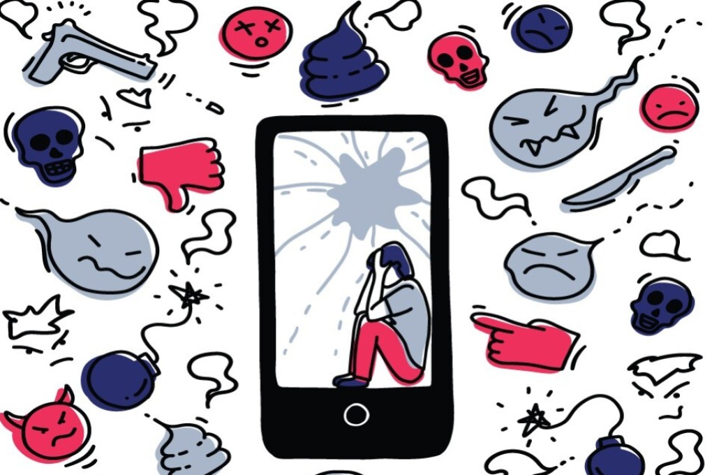 Experts say the year-long political unrest has seen more Hongkongers become victims of cyberbullying. Illustration: SCMP Graphic