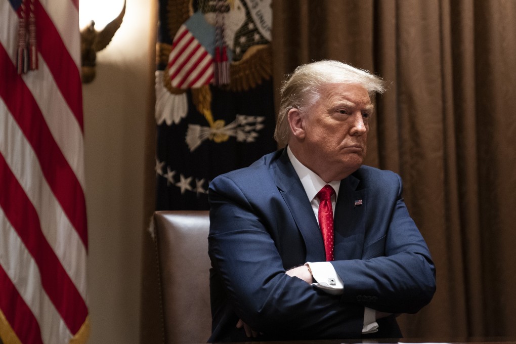 US President Donald Trump attends a meeting at the White House on Thursday. Photo: AP