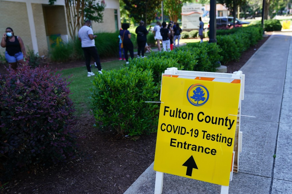 A free Covid-19 walk-up testing site in Atlanta, Georgia. Photo: AFP