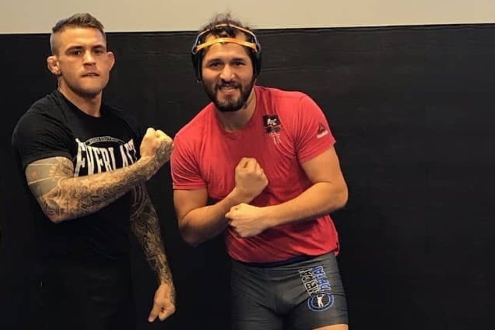 Dustin Poirier (left) with Jorge Masvidal at the American Top Team gym in Florida. Instagram / Jorge Masvidal
