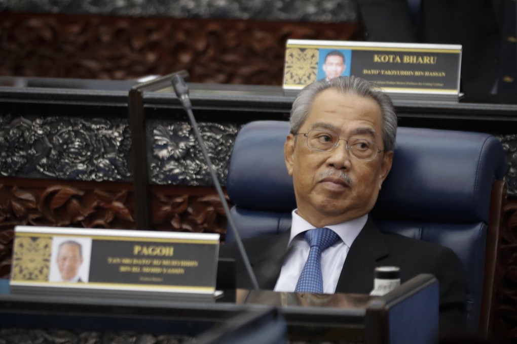 Malaysia’s Prime Minister Muhyiddin Yassin pictured at Monday’s parliament session in Kuala Lumpur. Photo: AP
