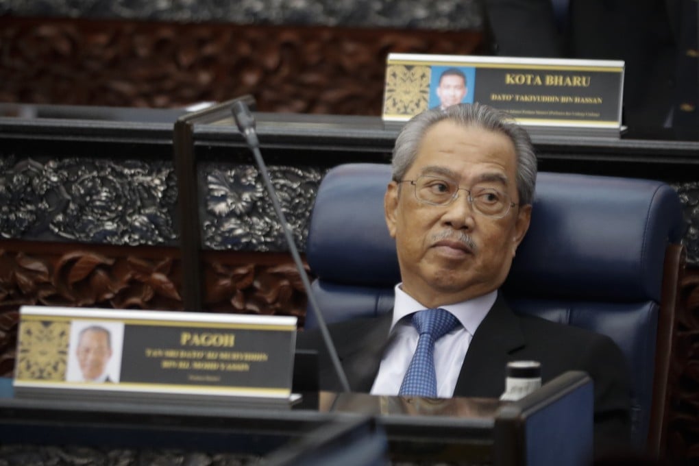 Malaysia’s Prime Minister Muhyiddin Yassin pictured at Monday’s parliament session in Kuala Lumpur. Photo: AP