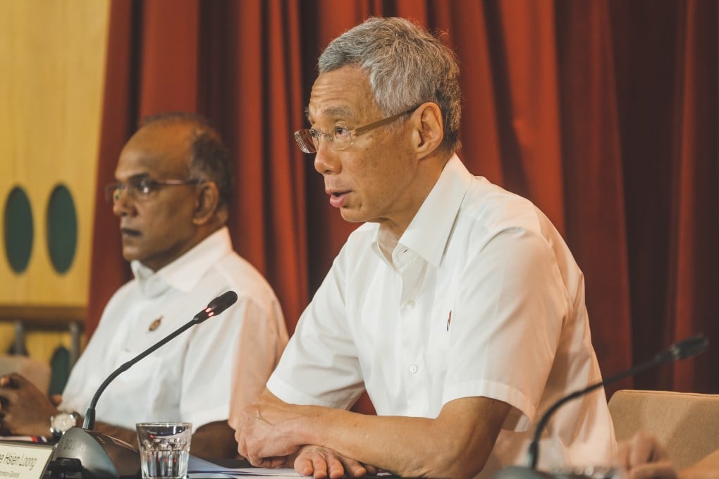Leader of PAP and Singapore Prime Minister Lee Hsien Loong at a post-election press conference on July 11, 2020. Photo: Handout