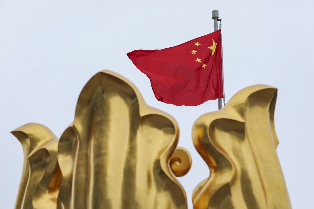 The Chinese flag flies over Golden Bauhinia Square in Wan Chai in 2019. Photo: Robert Ng