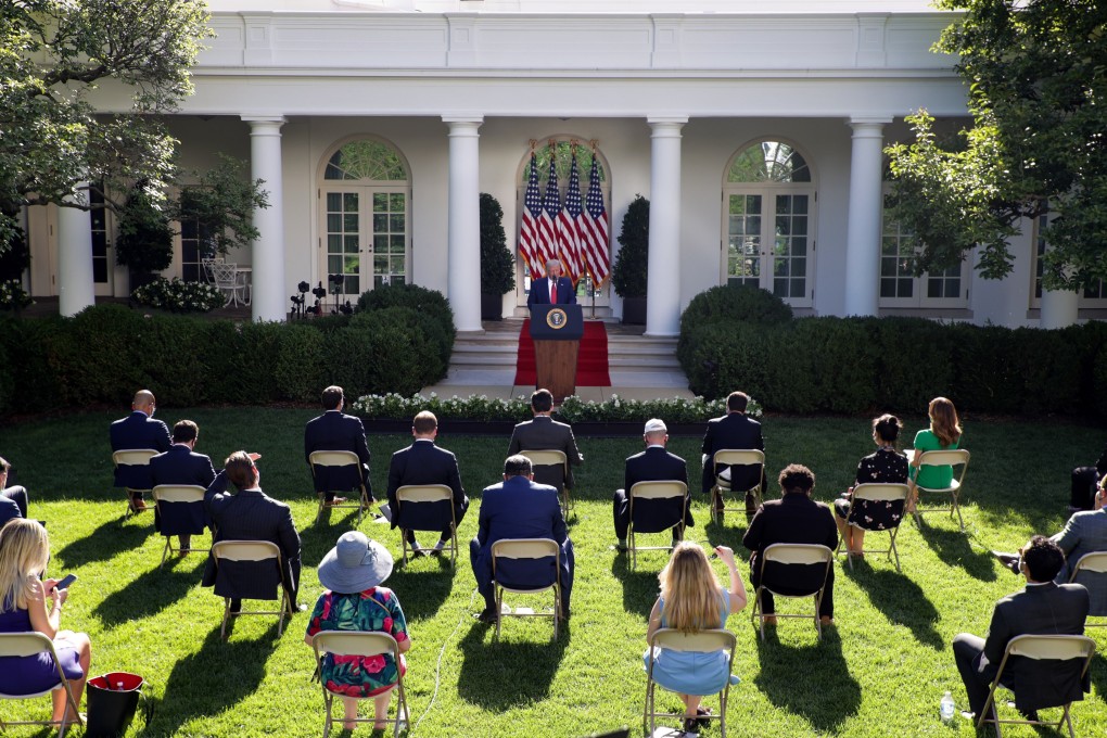 US President Donald Trump signed the Hong Kong Autonomy Act at the White House on Tuesday. Photo: Bloomberg
