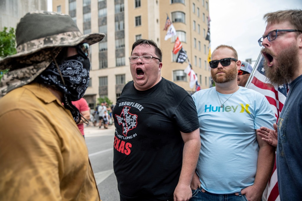 People protest against mandates to wear masks in Austin, Texas, on June 28. Insecurity and fear have made everything politically charged, including mask wearing. Photo: Reuters