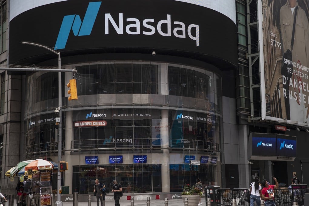 The Nasdaq at Times Square in New York on Wednesday, July 8, 2020. Photo: Bloomberg
