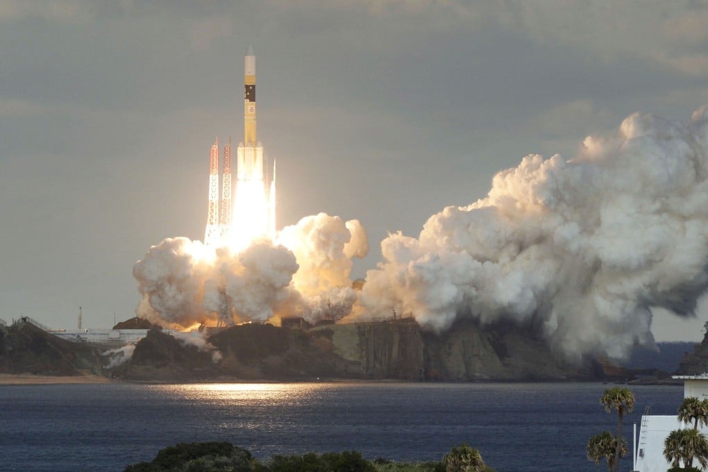 Japan's H-2A rocket lifts off carrying Tokyo’s first communications satellite Kirameki-2 from the Tanegashim Space Centre. Photo: AP