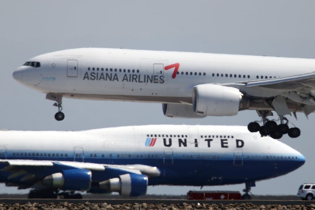 An Asiana Airlines plane comes in for landing at San Francisco International Airport in 2013. Photo: AFP