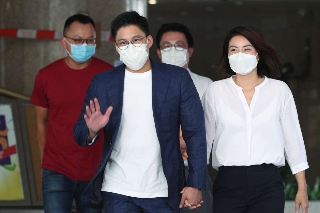Kenneth Fok Kai-kong and his wife Guo Jingjing arrive to register for the upcoming legislative elections. Photo: Handout