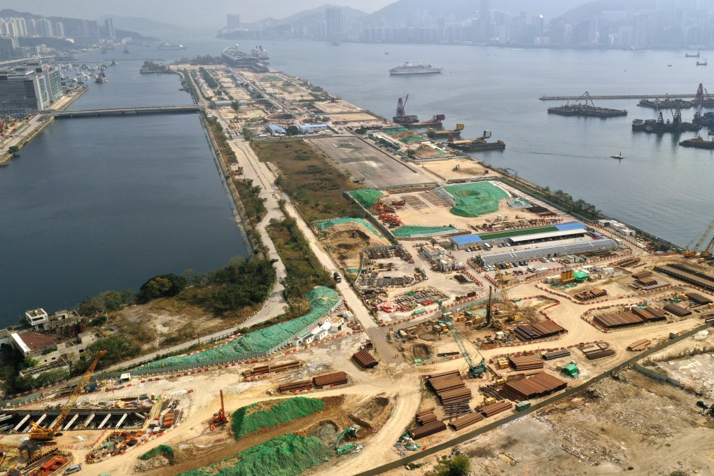 Aerial view of the former Kai Tak airport runway site where Goldin has had a bad experience buying and selling its lots. Photo: Martin Chan