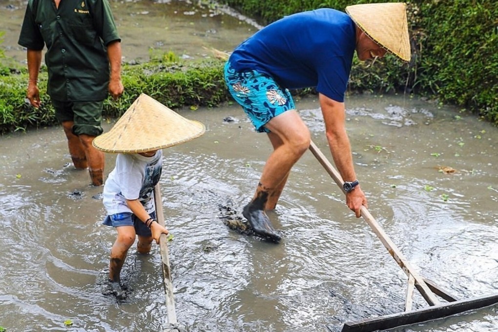 Guests at the Four Seasons Resort Bali at Sayan experience a muddy day in the life of a rice farmer. Such agritourism experiences are predicted to rise in popularity when normal travel resumes.