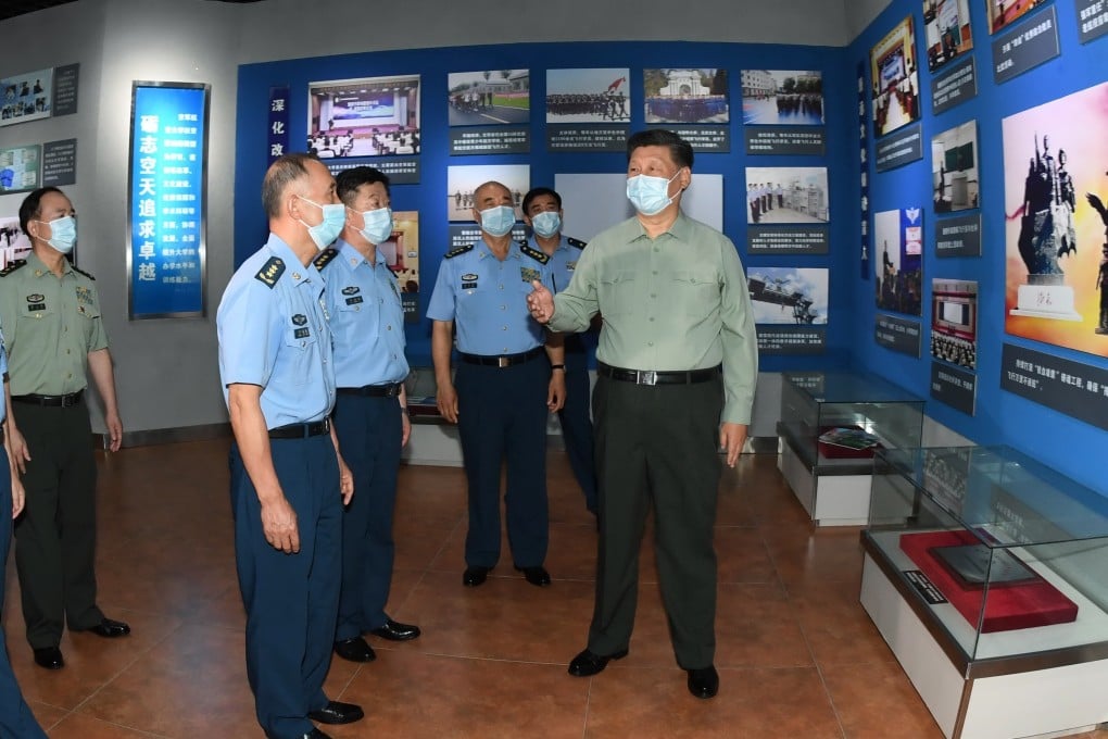 Xi Jinping visits the museum of the Aviation University of the Air Force in northeast China. Photo: Xinhua