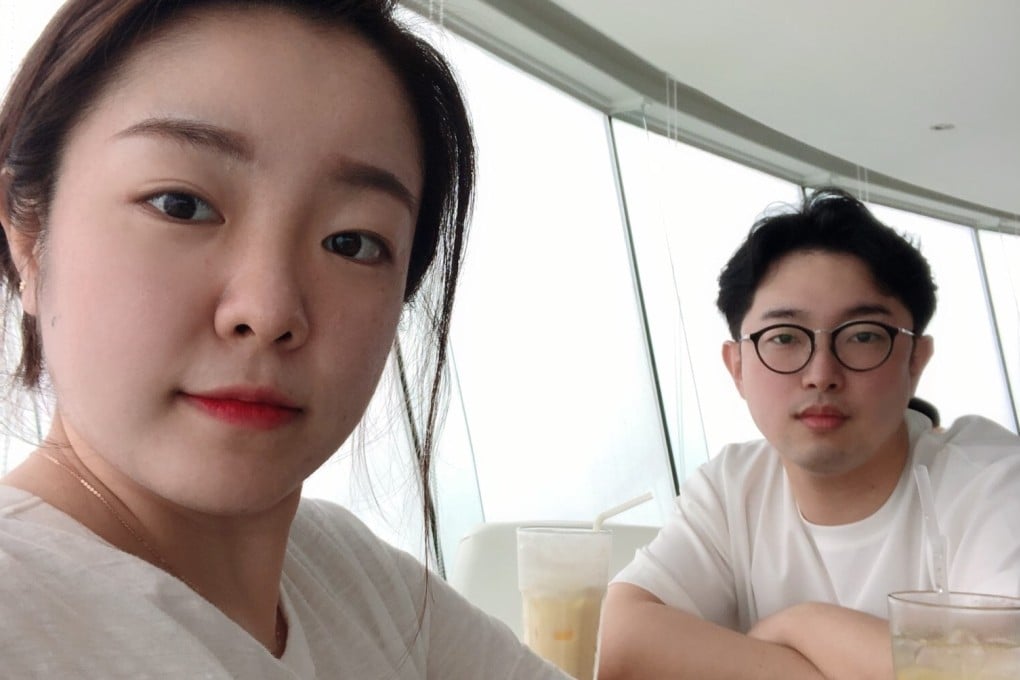 Kim Ji-seon (left) and Kim Chang-yeon during their honeymoon on South Korea’s southern resort island of Jeju in June 2020. Photo: Handout