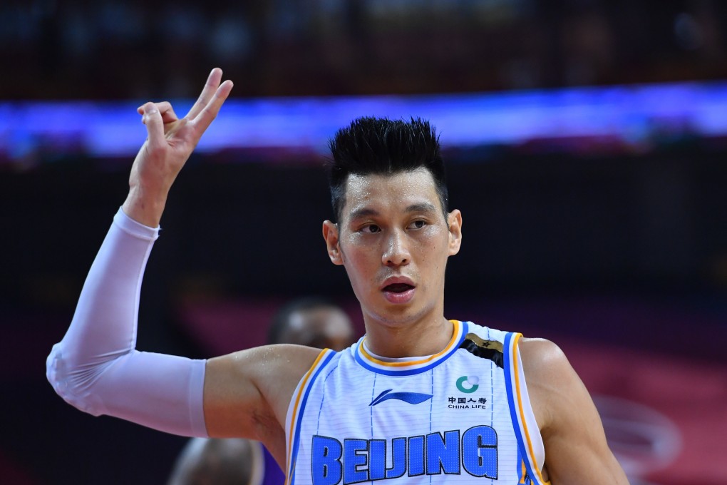 Jeremy Lin of the Beijing Ducks gestures during the win over the between Beijing Royal Fighters. Photo: Xinhua
