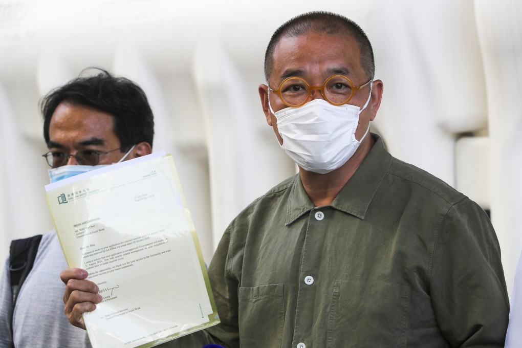 Opposition lawmaker Shiu Ka-chun meets the media outside the Legislative Council at Tamar on Monday. Photo: Edmond So