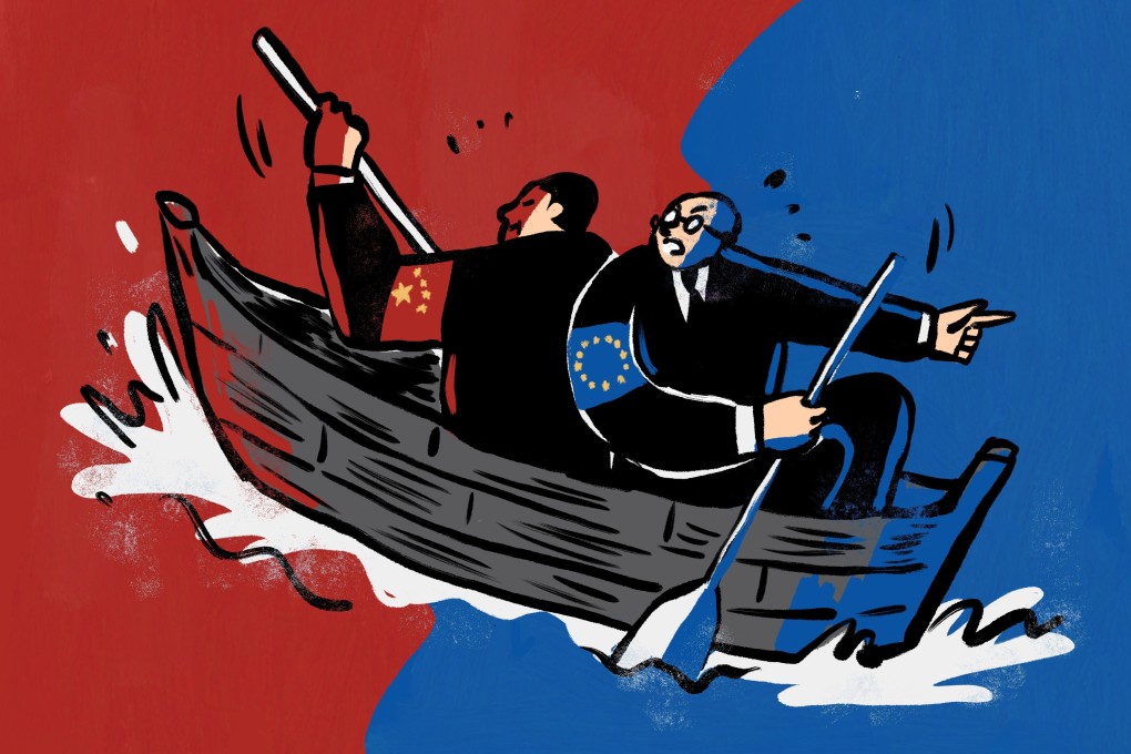 A tug of war is set to take place over competition rules for China’s heftily-subsidised state-owned enterprises to ensure European firms have a level playing field. Illustration: Brian Wang