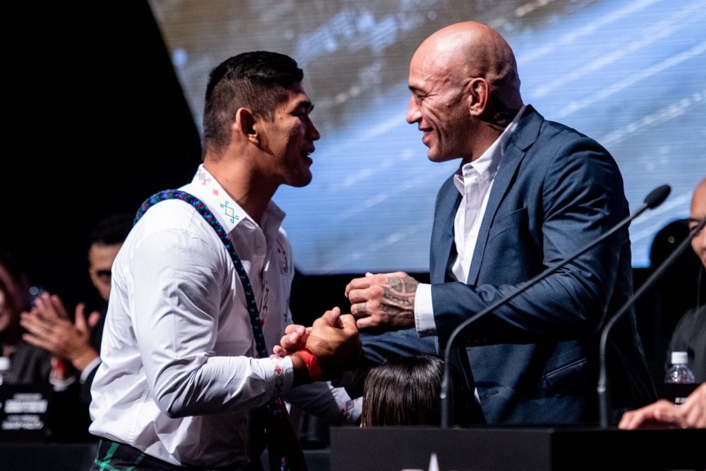 Aung La N Sang (left) hugs birthday boy Brandon Vera ahead of their fight at ONE: Century in Tokyo. Photos: ONE Championship