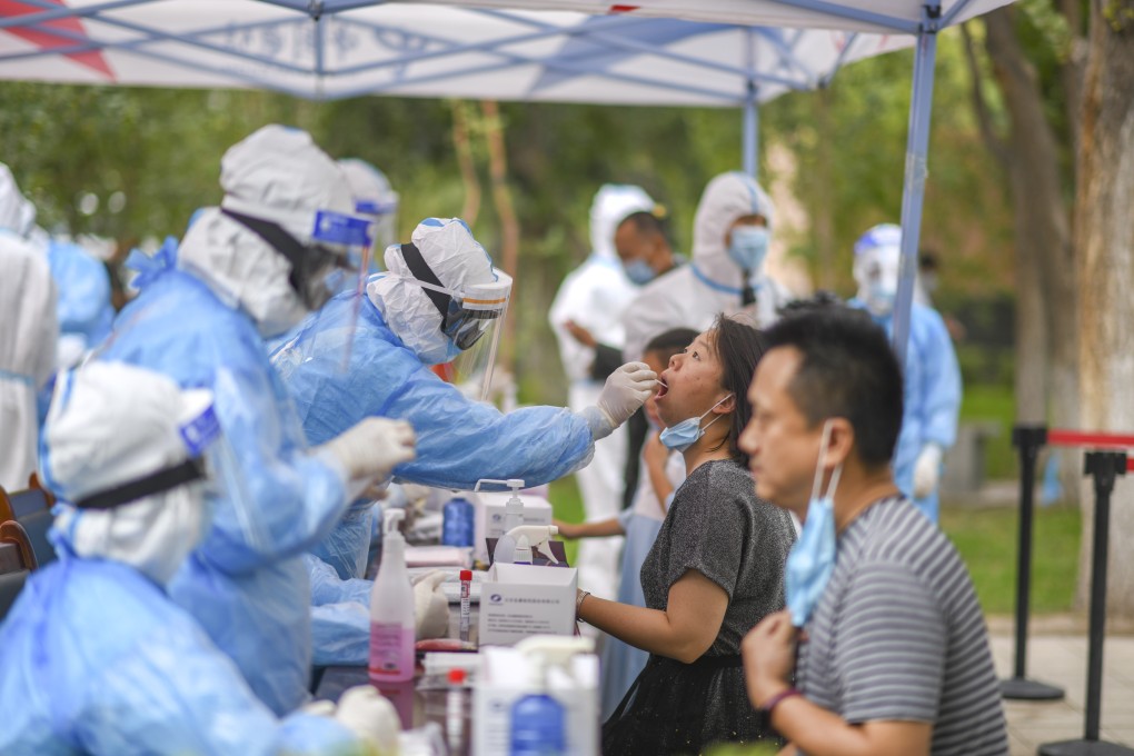 Residents get tested in the Tianshan district of Urumqi, Xinjiang last week. The city has been carrying out free nucleic acid tests for all residents and visitors. Photo: Xinhua