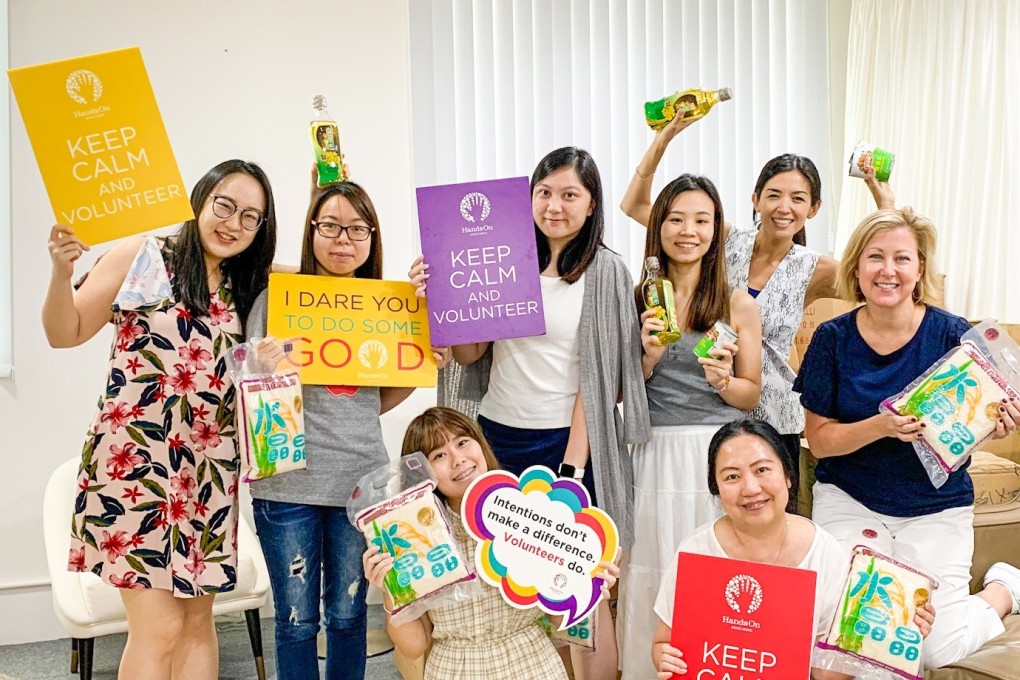 Sue Toomey (extreme right) and her team at HandsOn Hong Kong office in Cheung Sha Wan. Photo: Handout