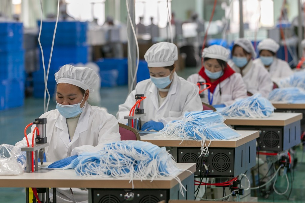 Analysts at Panjiva Research calculated that more than 90 per cent of US seaborne shipments of face masks in the year to July 15 came from China and Hong Kong. Photo: Xinhua