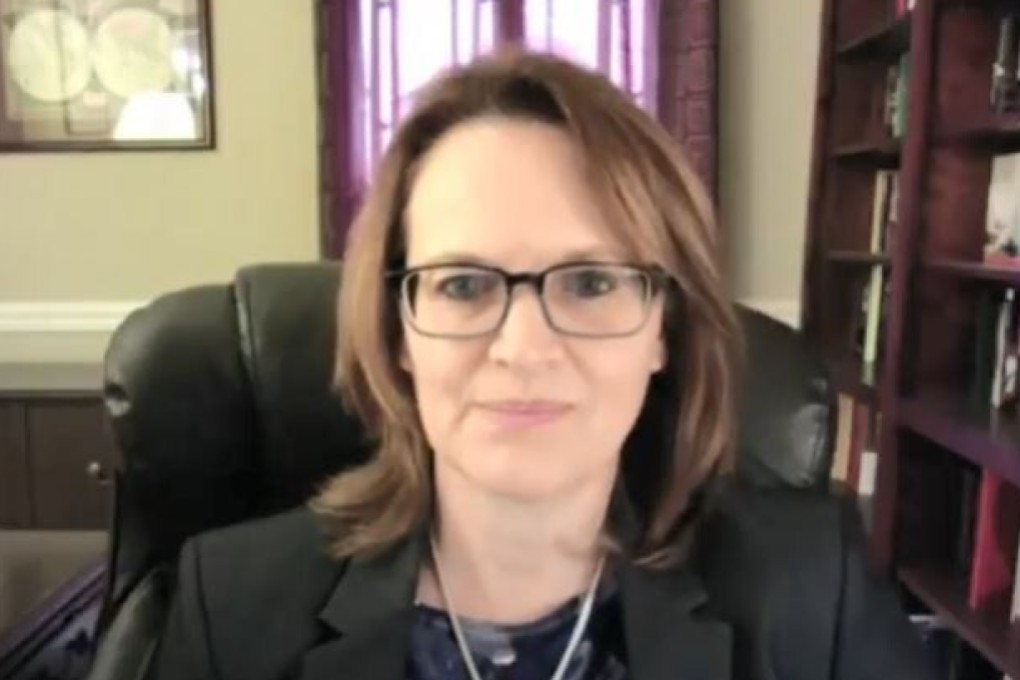 Lisa Curtis, the US National Security Council’s senior director for South and Central Asia, during a Brookings Institution webinar on Wednesday. Image: Brookings Institution