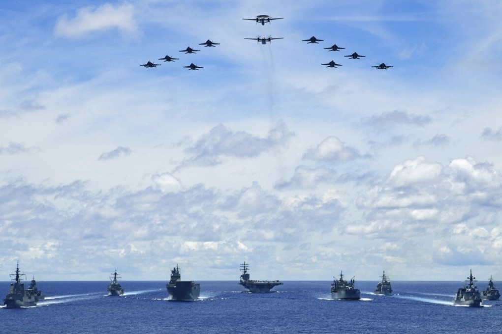 Australian and Japanese forces joined the US Navy for recent exercises in the South China Sea. Photo: Handout