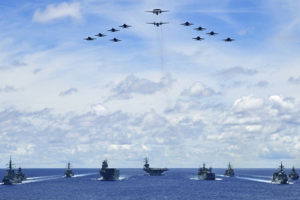 Australian and Japanese forces joined the US Navy for recent exercises in the South China Sea. Photo: Handout